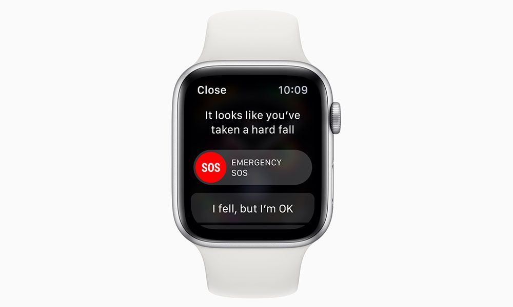 The Apple Watch fall detection feature in action.