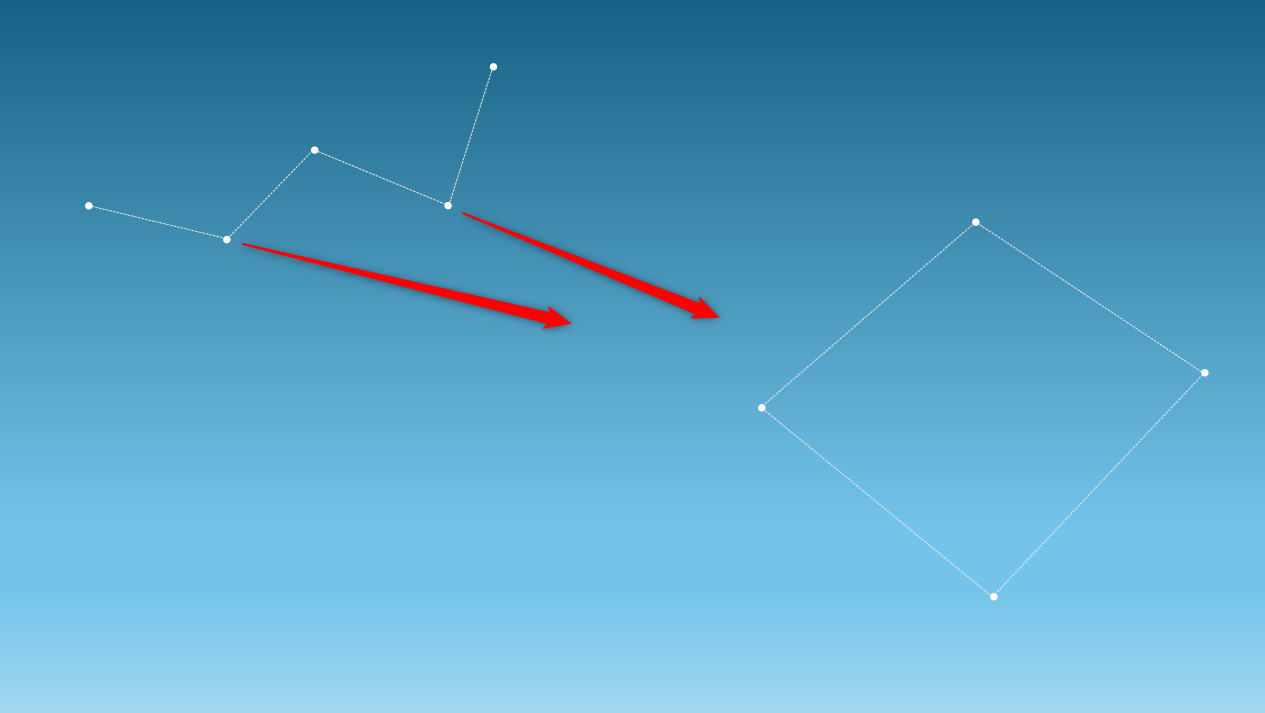 The path from Cassiopeia to the Great Square of Pegasus.