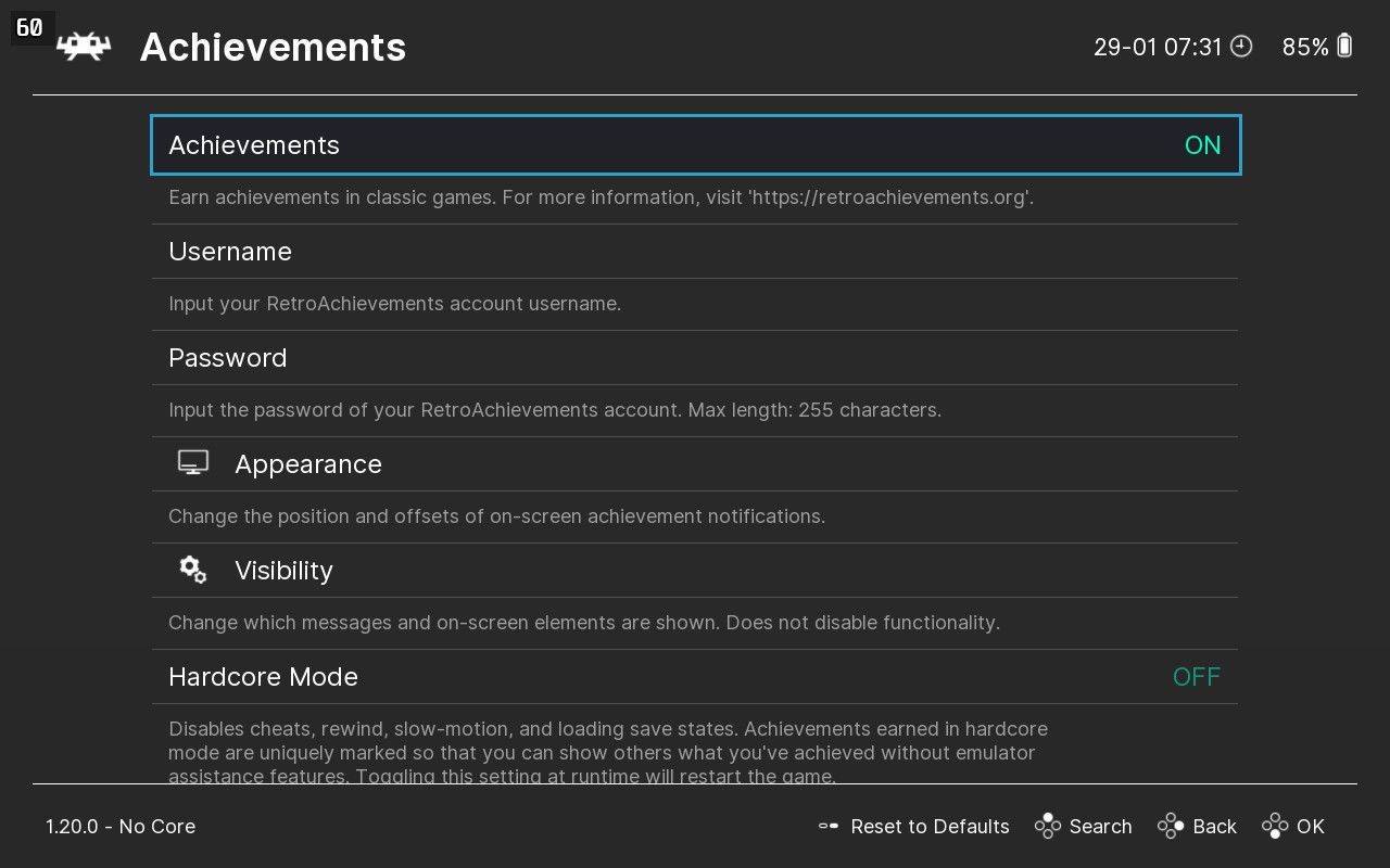 Toggle on Achievements in RetroArch settings.