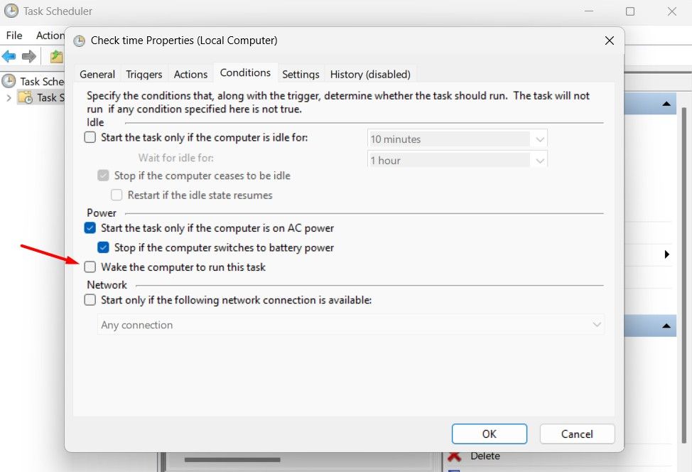Wake the Computer to Run This Task option in Task Scheduler.
