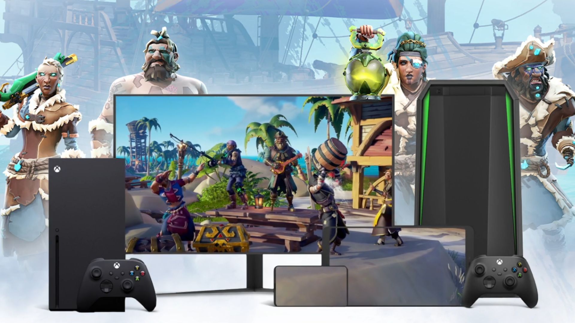 Xbox Cloud Gaming showing on different devices.