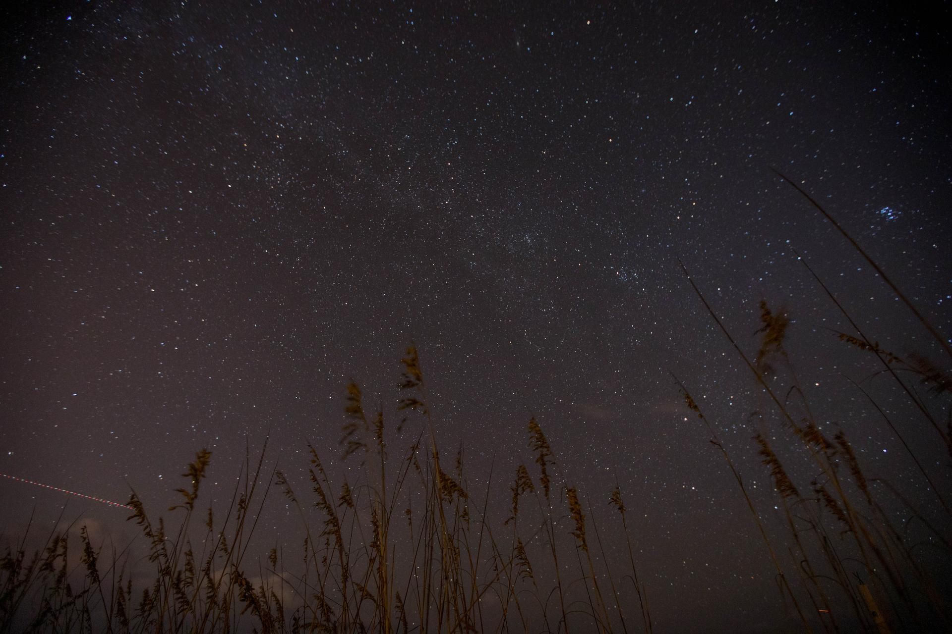 A view of the night sky from NASA’s Kennedy Space Center.