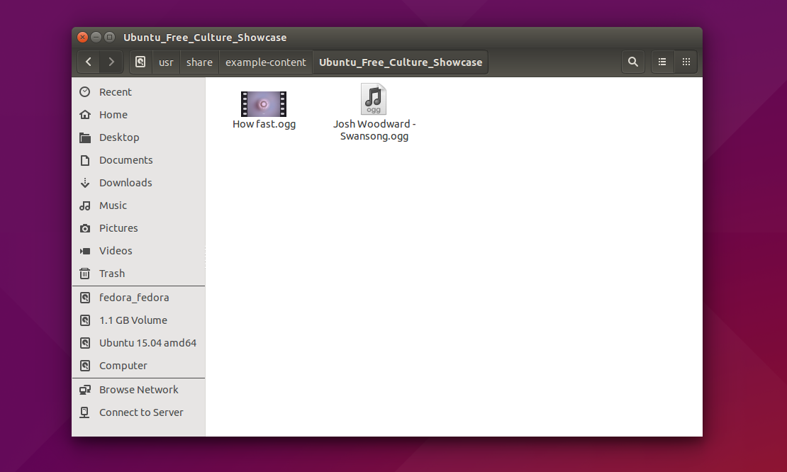 Free culture showcase folder in Ubuntu 15.04