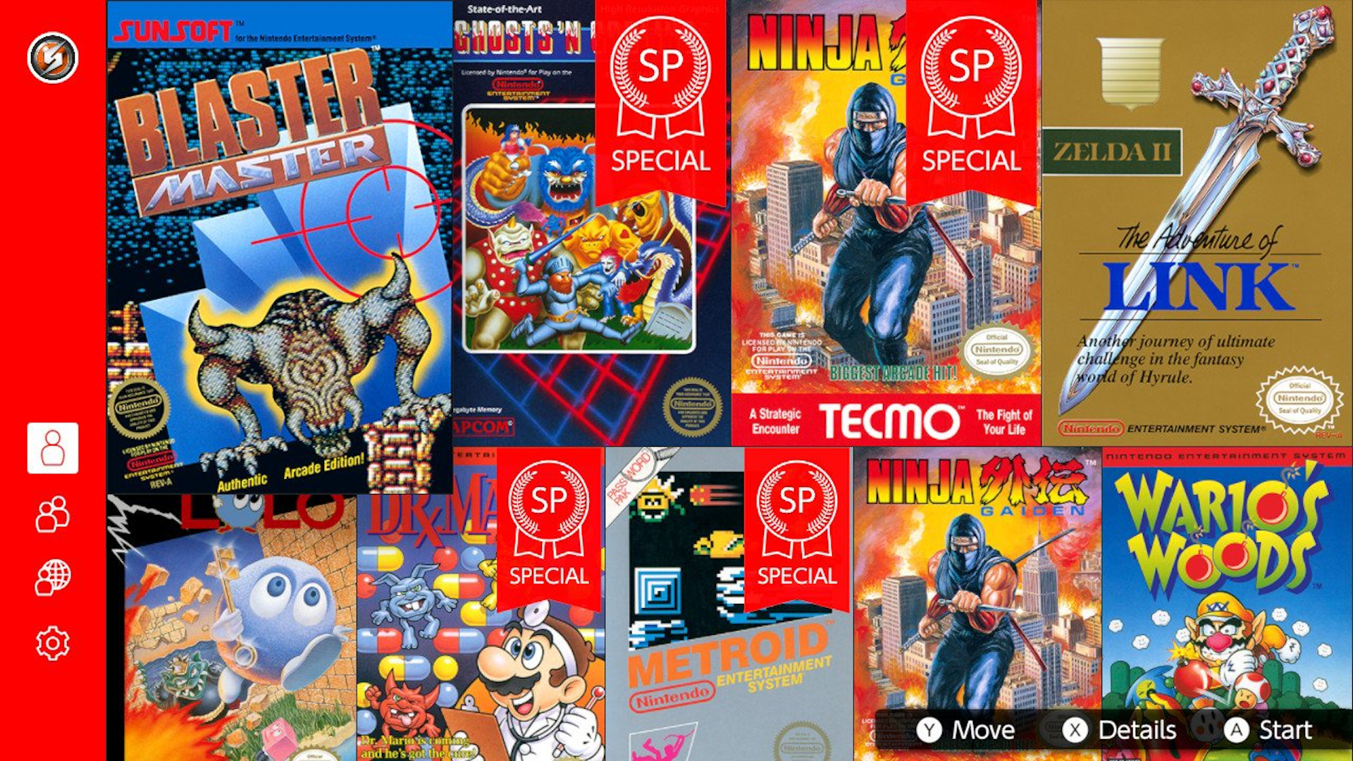 SP versions of NES games on Nintendo Switch Online.