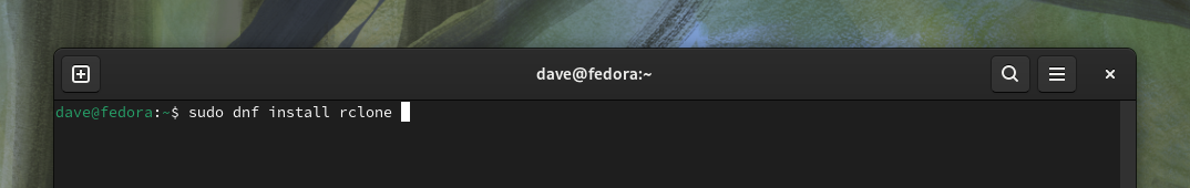 Installing rclone on Fedora.