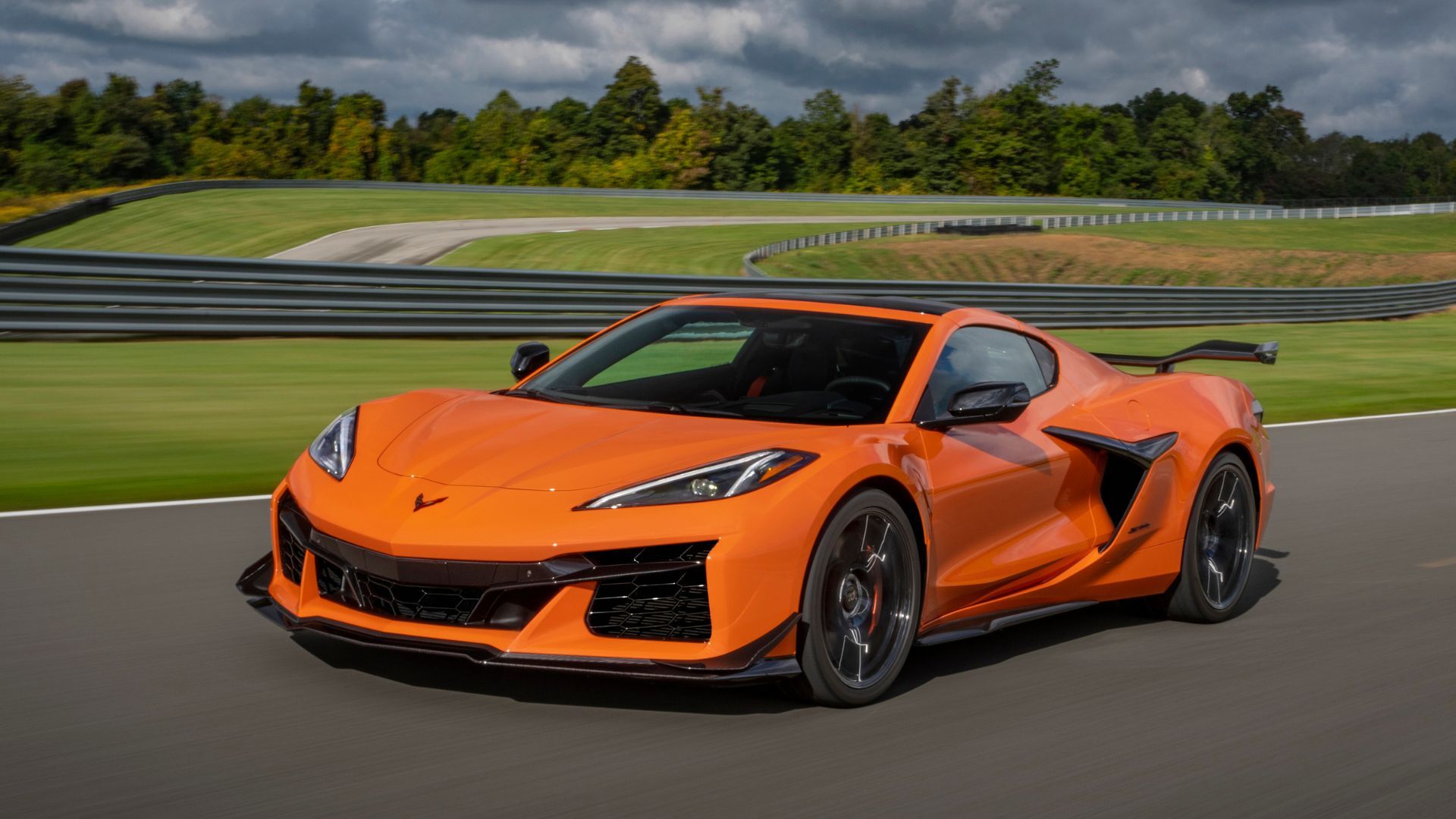 Full view of Chevrolet Corvette Stingray on a race track.