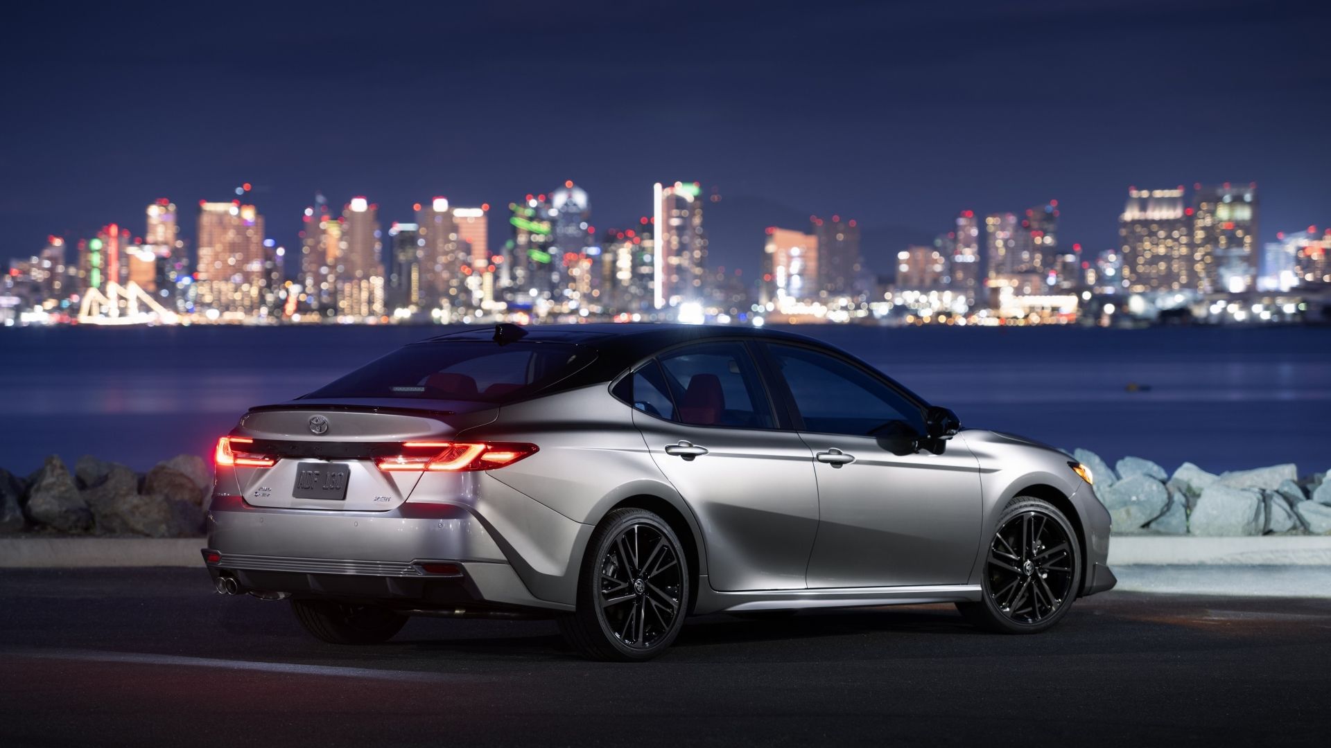 Rear 3/4 shot of a 2025 Toyota Camry