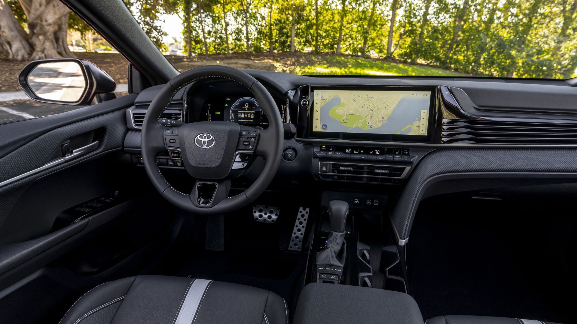 Interior shot of the dashboard in a 2025 Toyota Camry SE