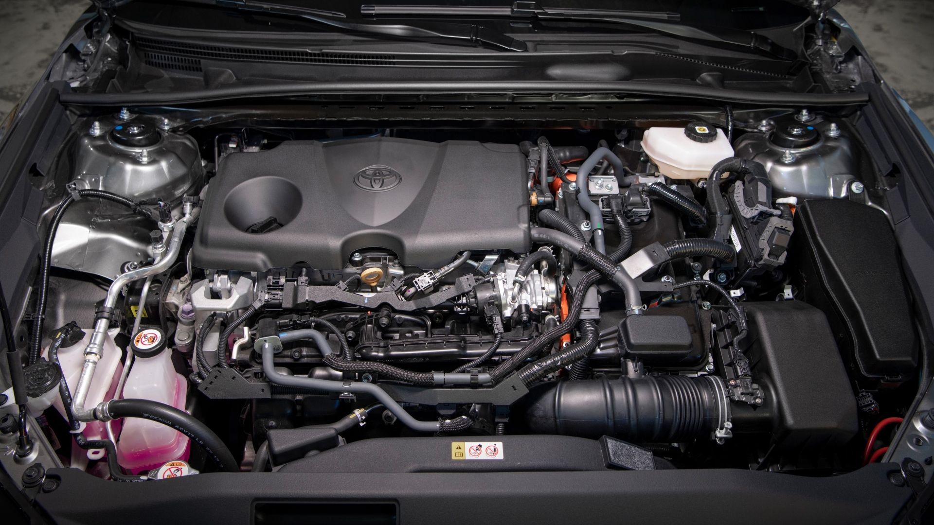 Shot of the engine bay in a 2025 Toyota Camry