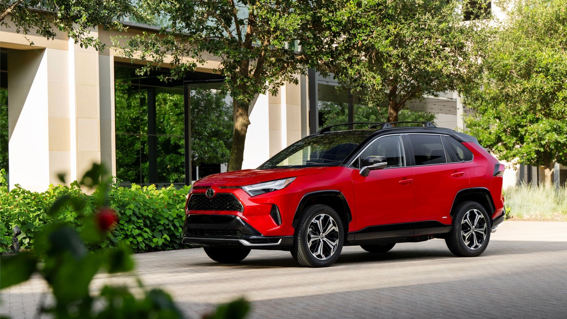 Front 3/4 shot of a 2024 Toyota RAV4 PHEV