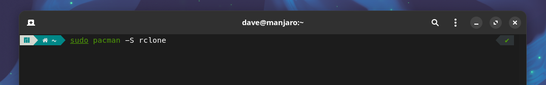 Installing rclone on Manjaro.