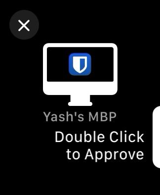 Bitwarden login approve request on an Apple Watch.