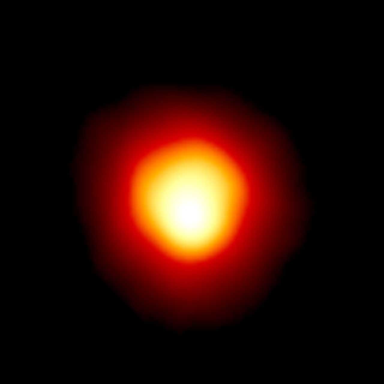 A Hubble image of Betelgeuse showing hot spot on its surface.