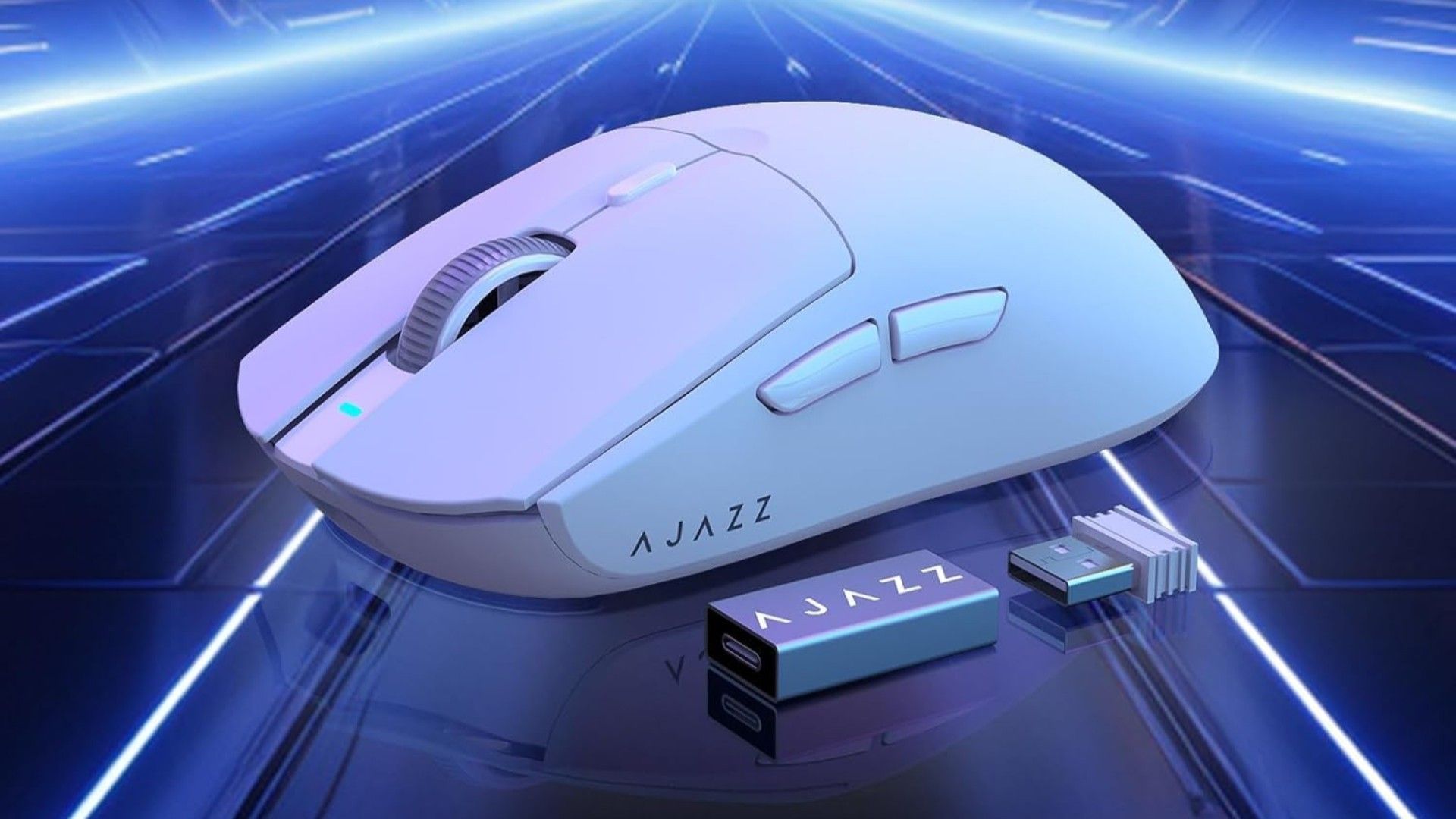 A photo of an AJAZZ AJ139 Pro ultralight gaming mouse. 