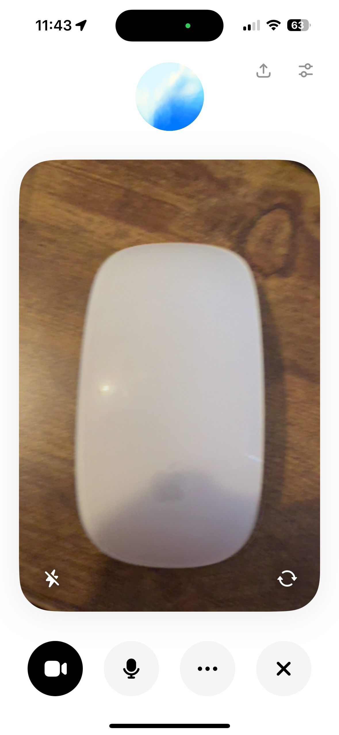 A live view of an Apple Mouse in ChatGPT Advanced Voice on mobile.