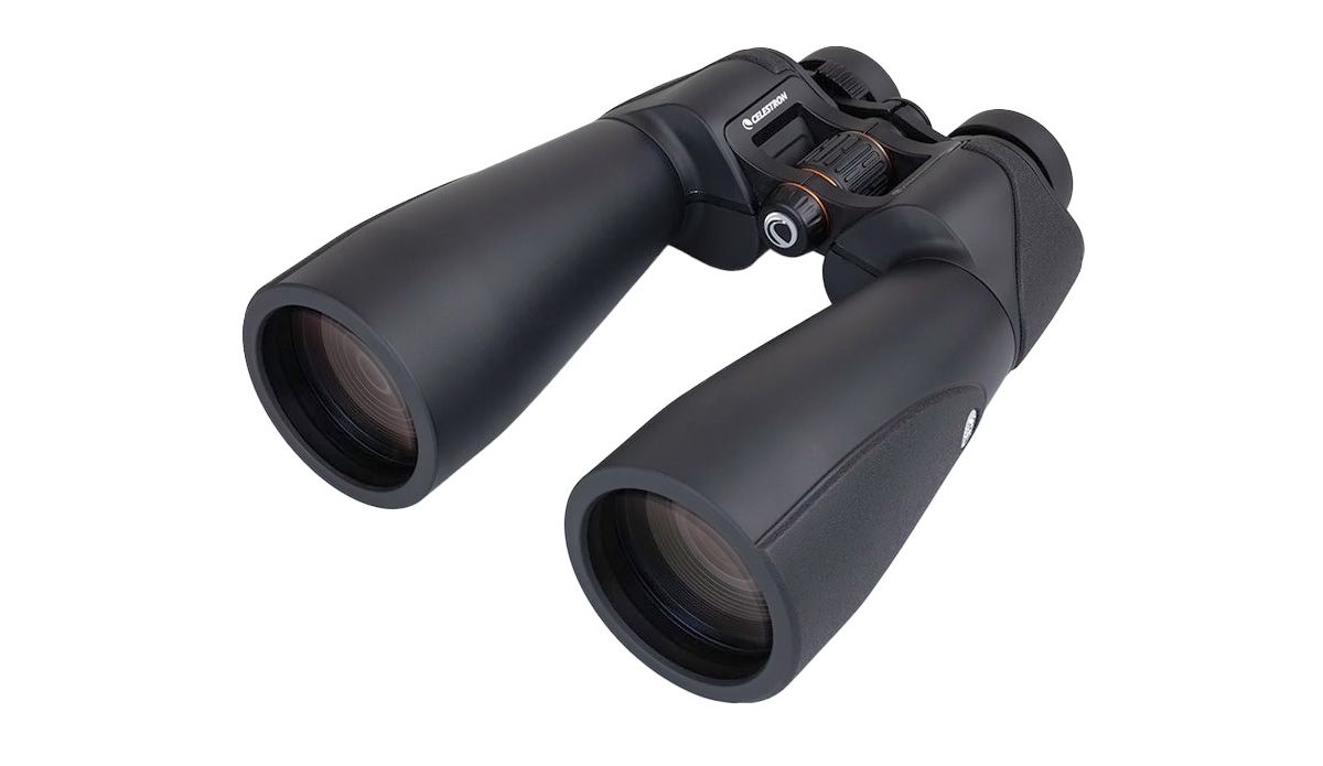 A pair of Celestron SkyMaster Pro ED 15x70 binoculars.