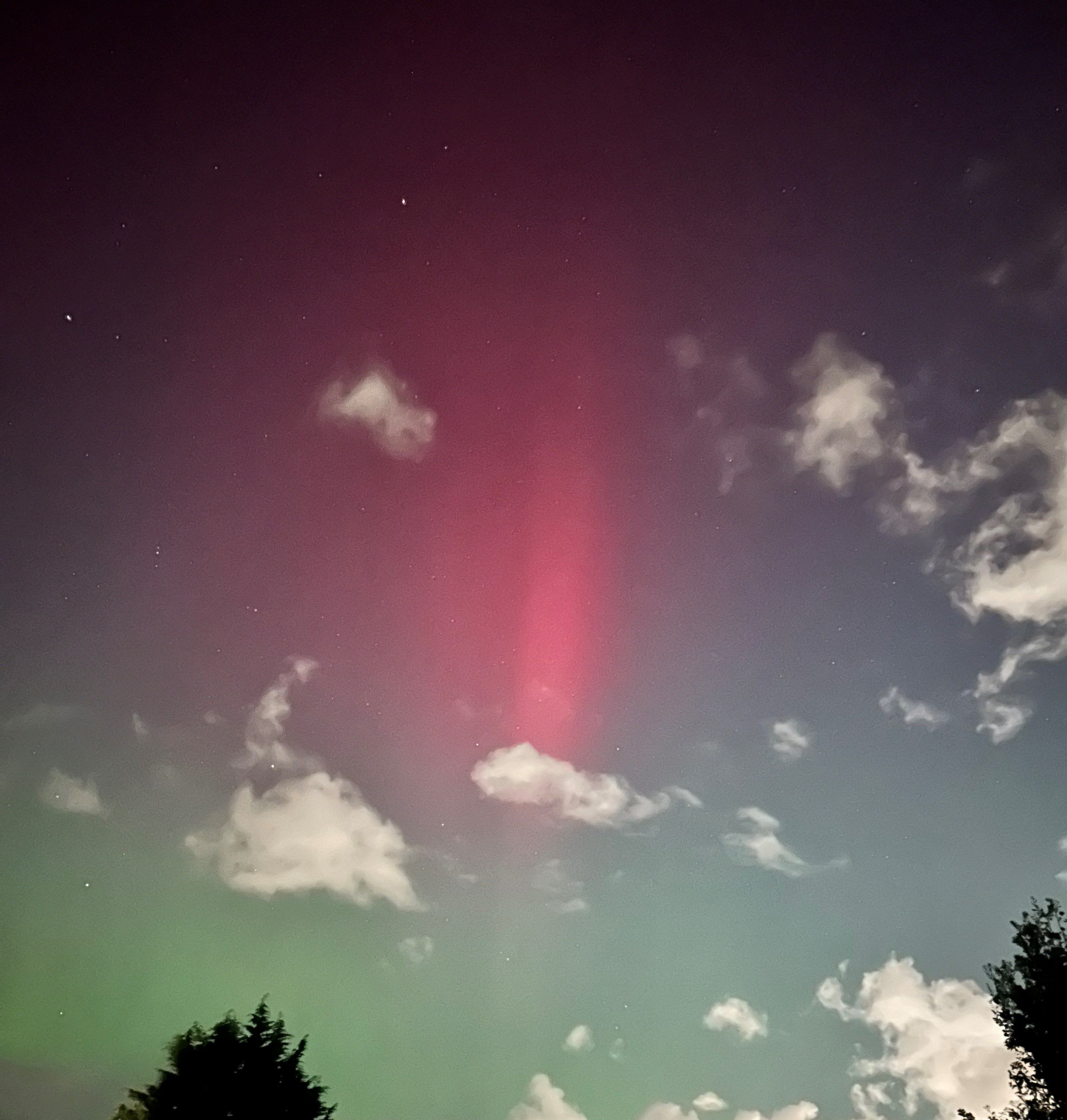 A photograph of the Northern Lights taken in the UK in October 2024.