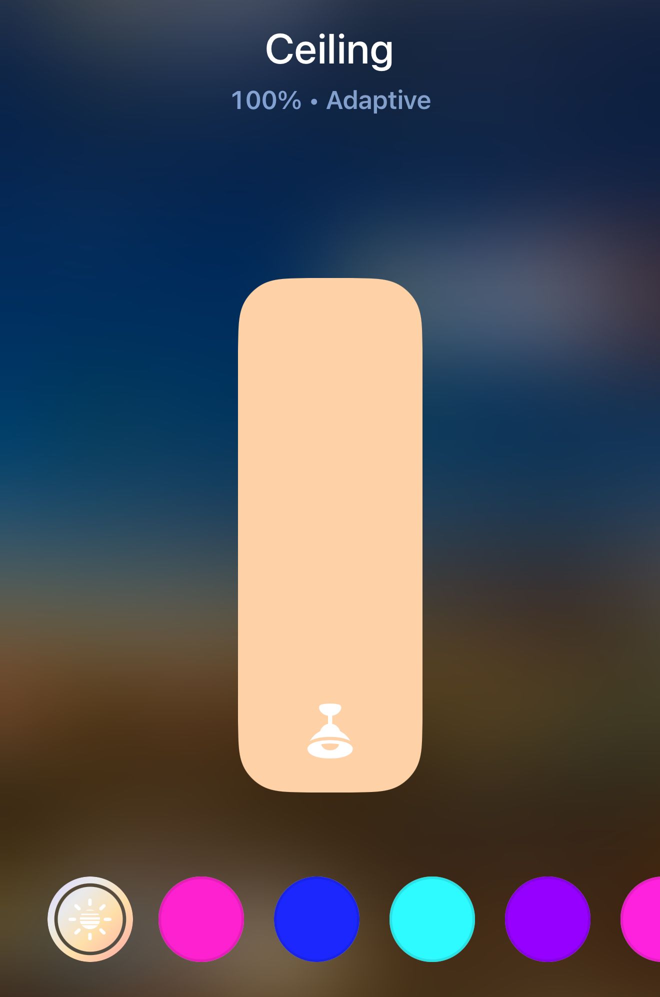 Adaptive Lighting control in the Apple Home app.