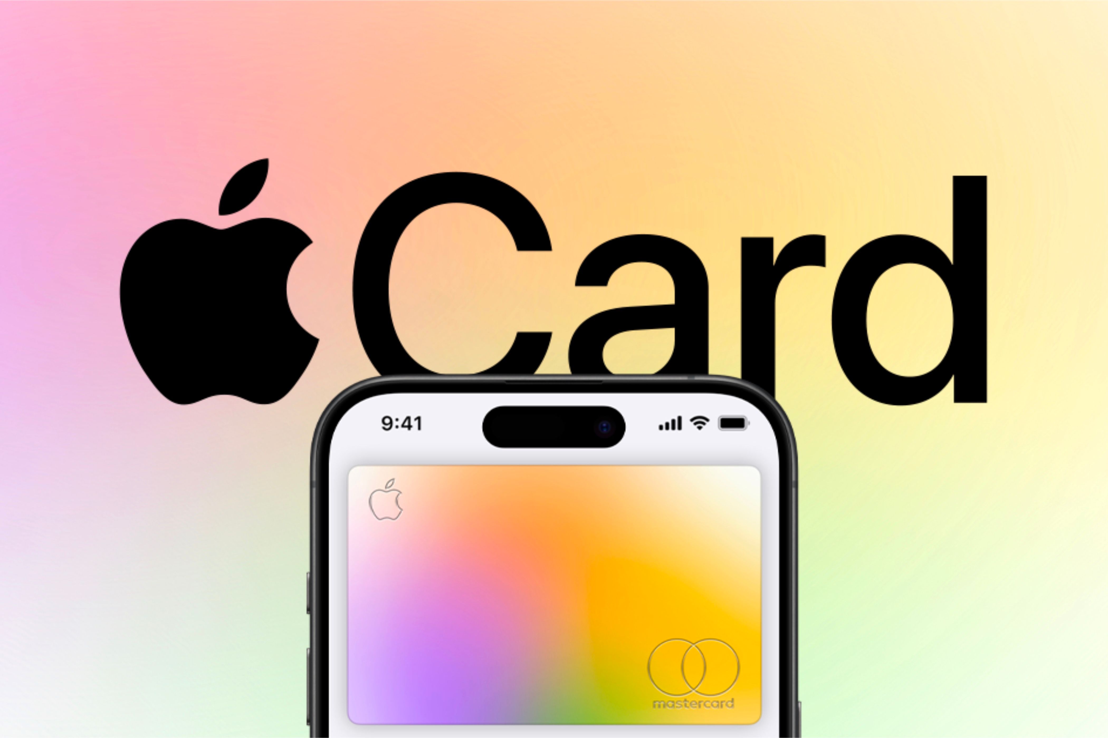 Apple Card logo behind an iPhone with an Appl Card on it.