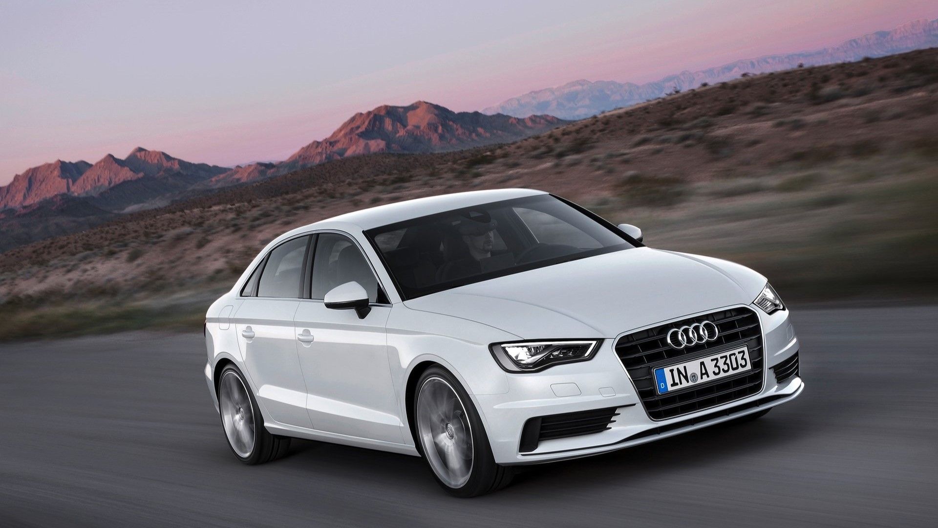 Front 3/4 action shot of a 2014 Audi A3