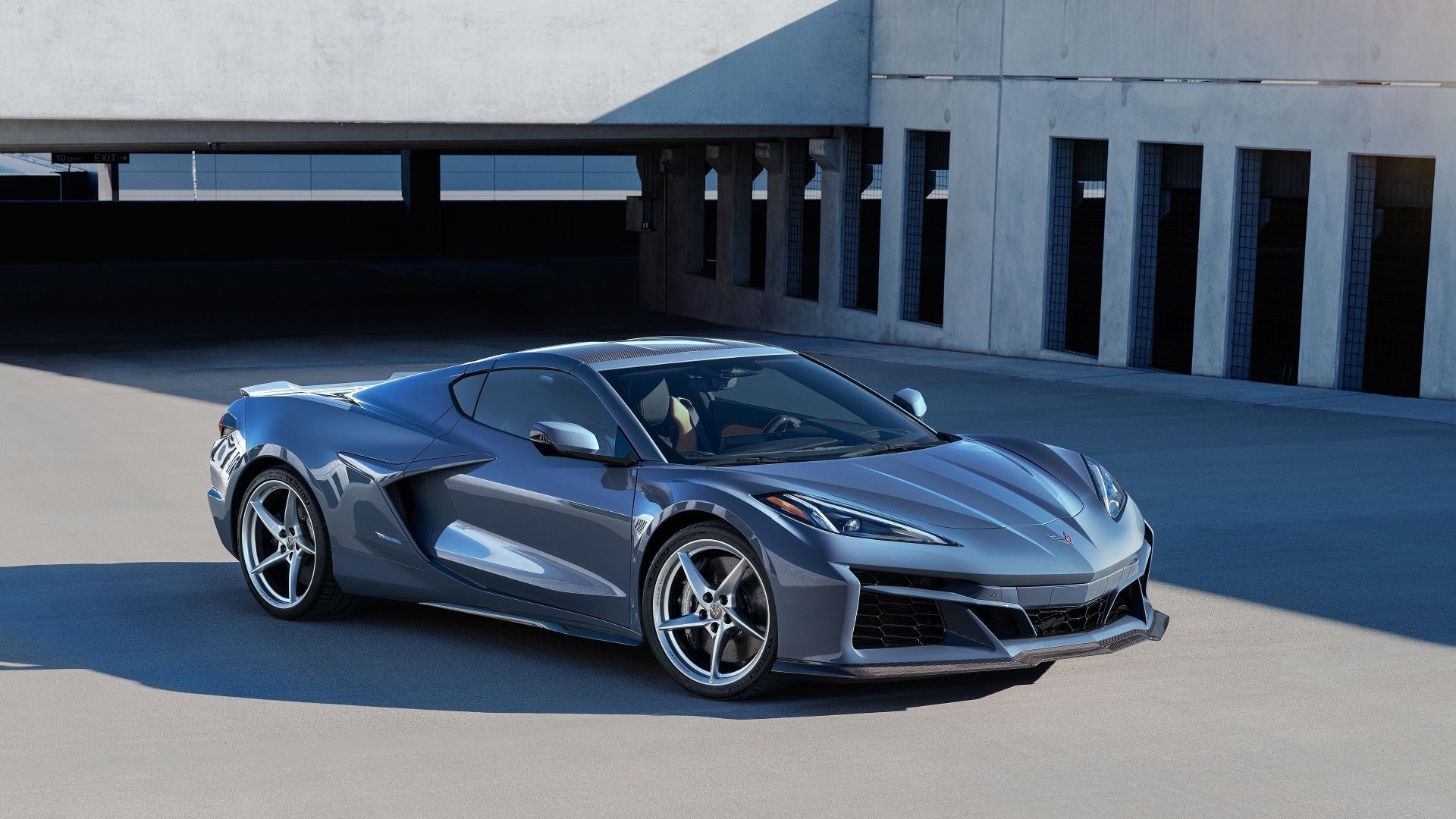 Front 3/4 shot of a 2024 Chevrolet Corvette E-Ray