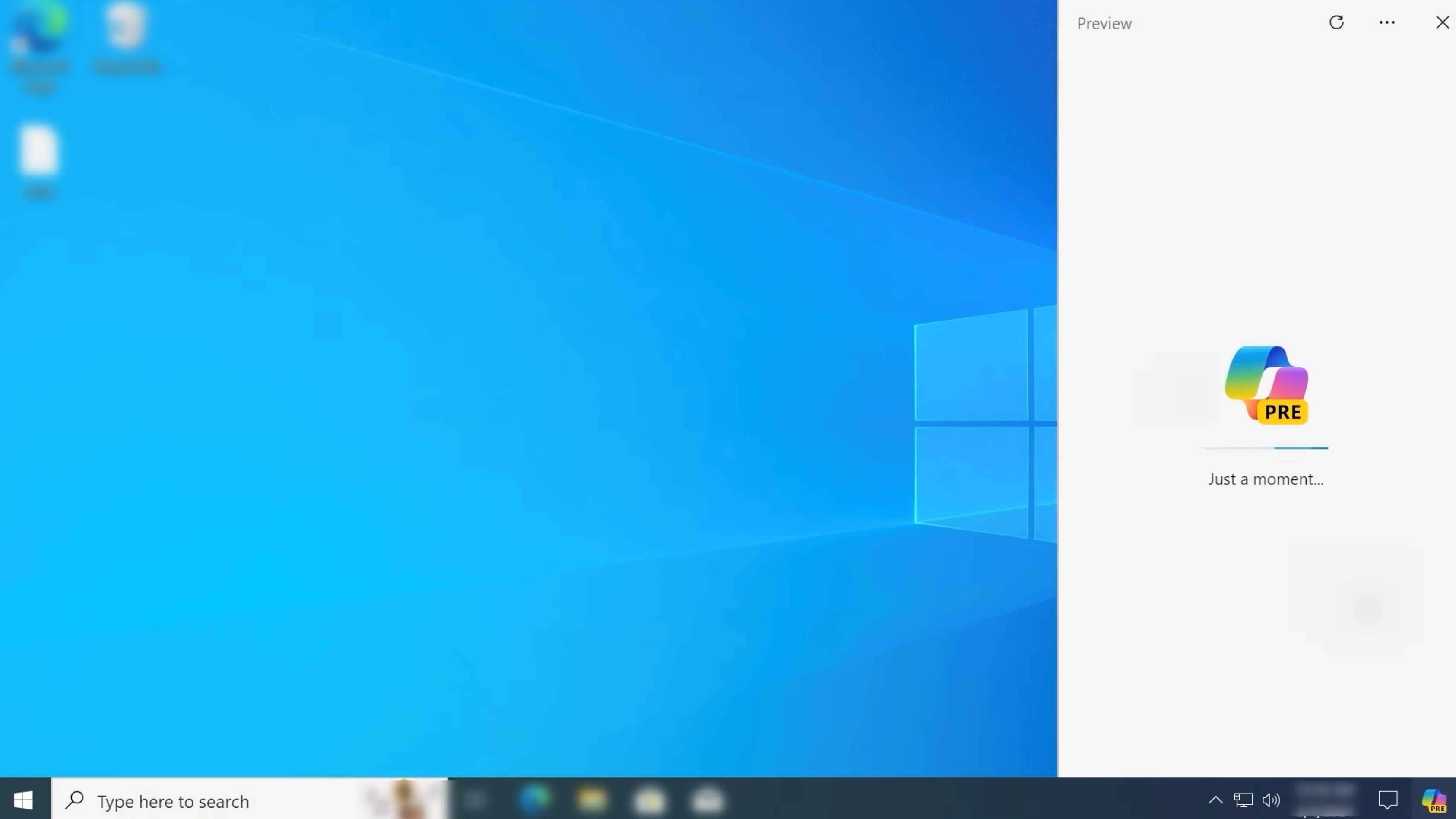 Copilot window open on the Windows 10 desktop.