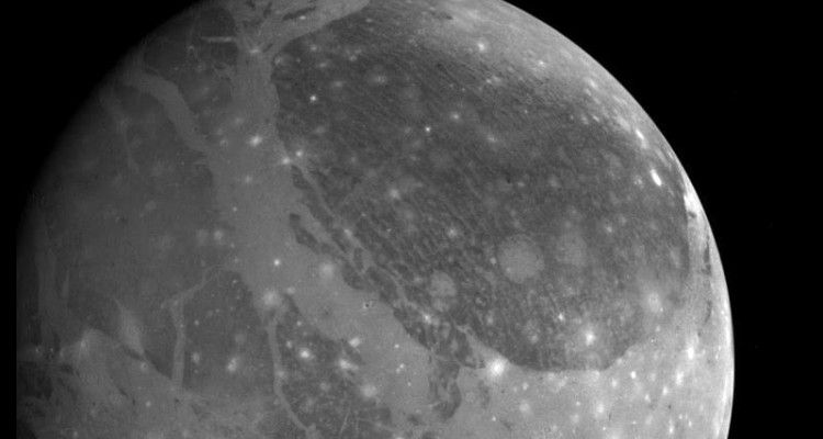 Ganymede in the waxing gibbous cycle.