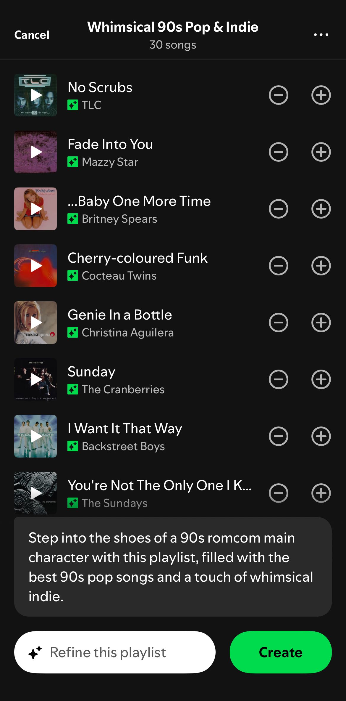 Customizing an AI Playlist on Spotify. 