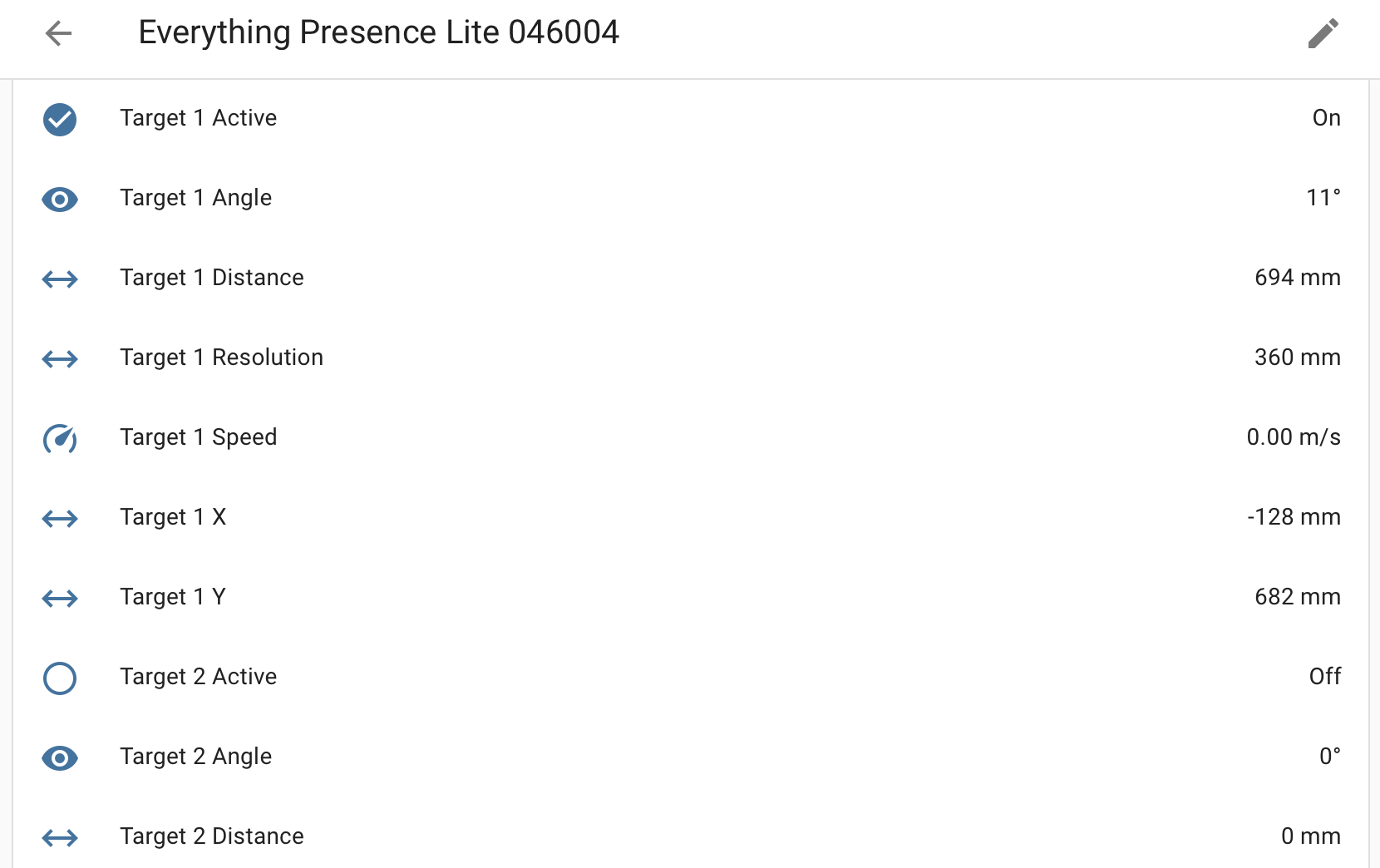 Information about multiple targets detected by the Everything Presence Lite sensor in Home Assistant.