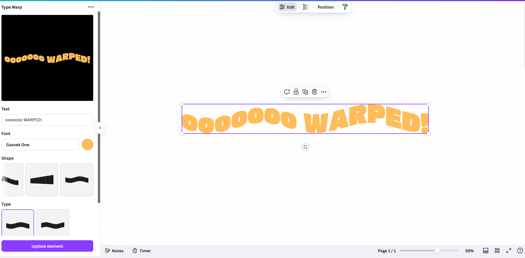 Distorted text that reads "OOOOOOO WARPED!"