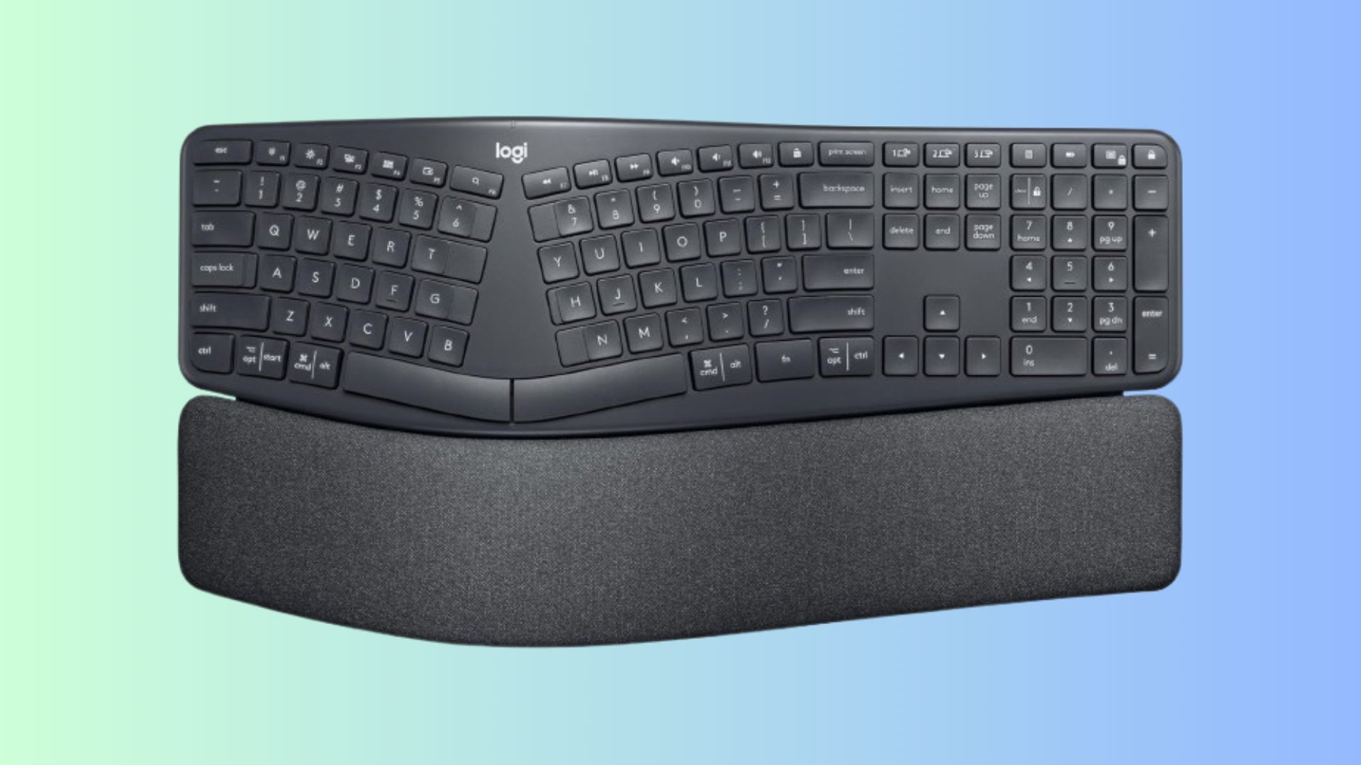 Logitech Ergo K860 on a gradient background