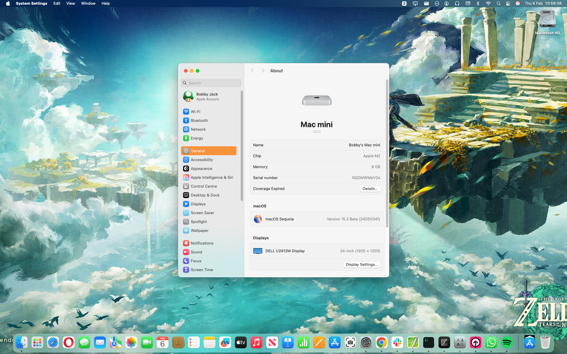 An example macOS desktop showing an About window.