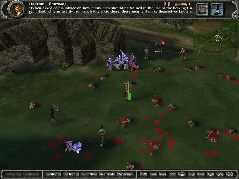 Gameplay in Myth II: Soulblighter.