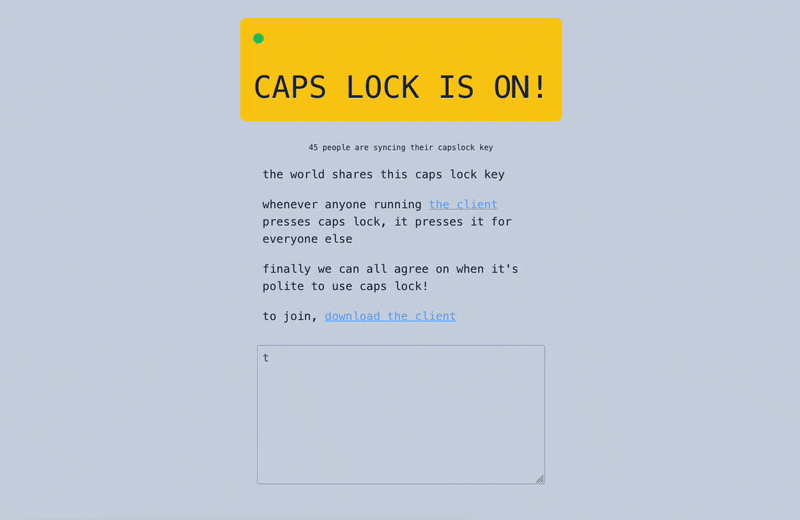 Screen recording of the Global Capslock Key website.