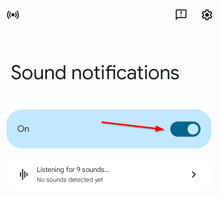 The 'Open Sounds Notifications' toggle button for turning on sound notification settings.