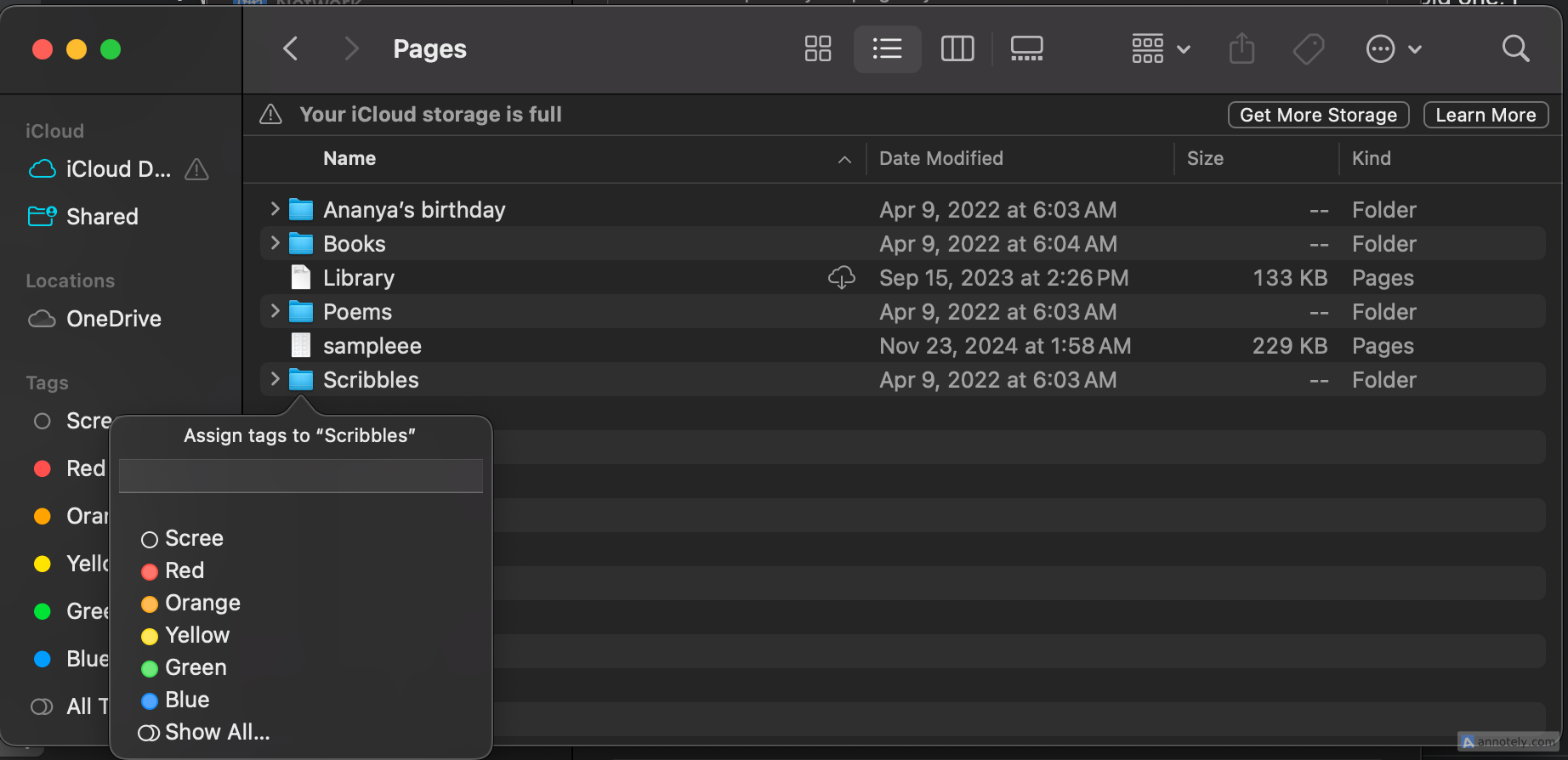 Using tags on Mac for file organization.