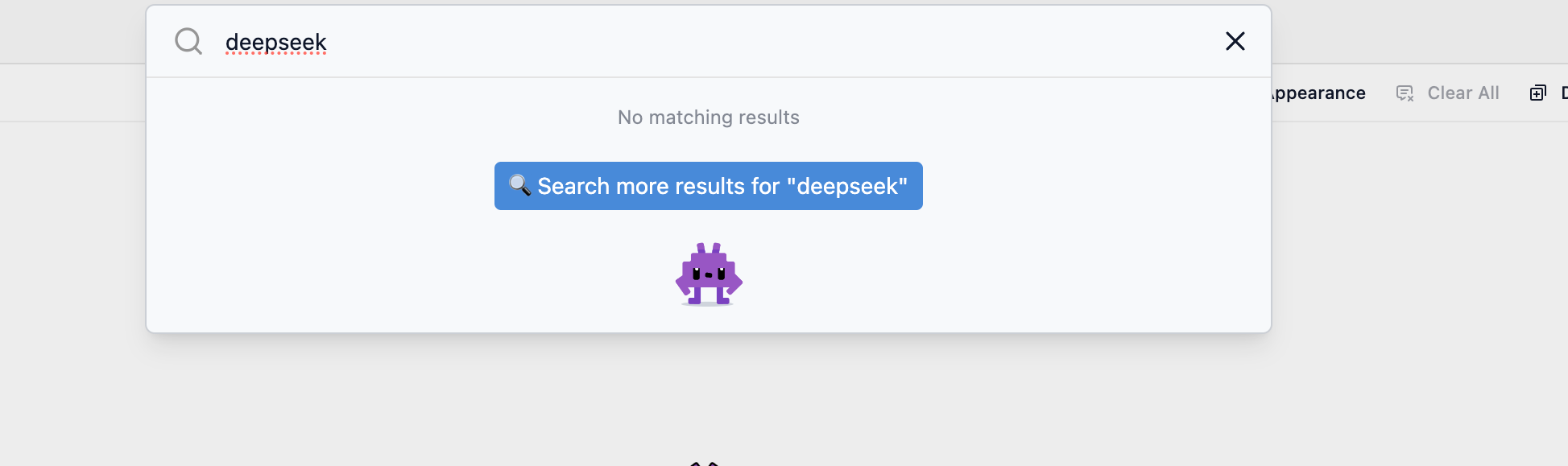 The LM Studio search box on Mac.