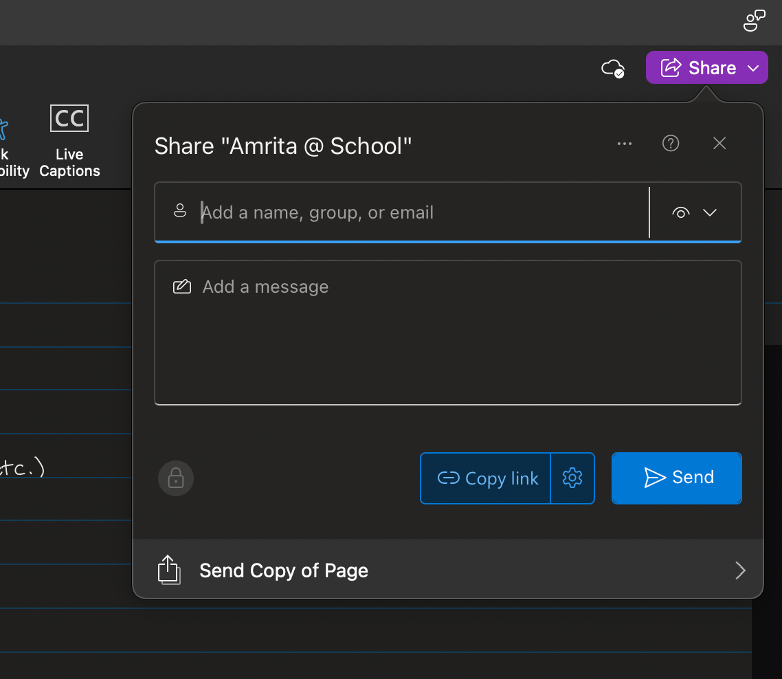 Collborating on a OneNote notebook.