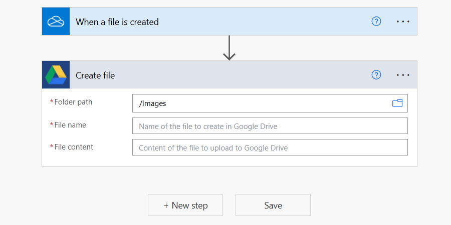 Selecting a folder in the Google Drive action in Power Automate for Web,