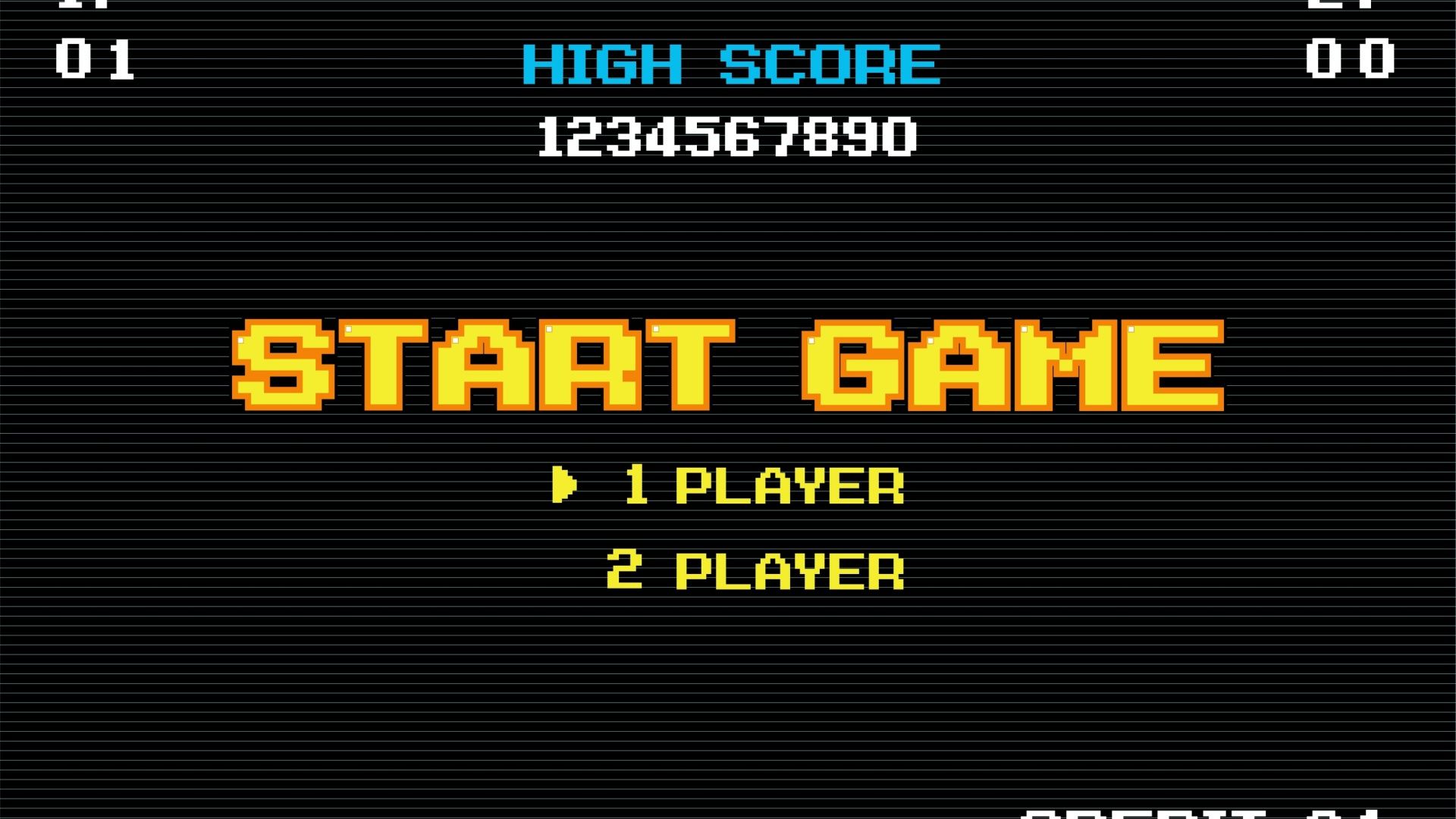 A mockup of a game start screen with a high score noted at the top.