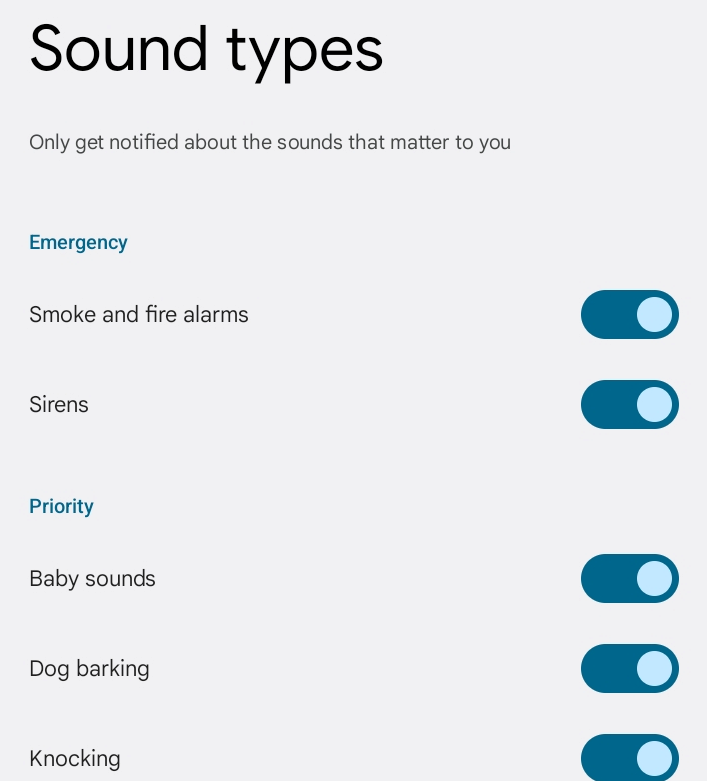 The 'Sound detection option in Live Transcribe' to receive notifications for significant audio cues.