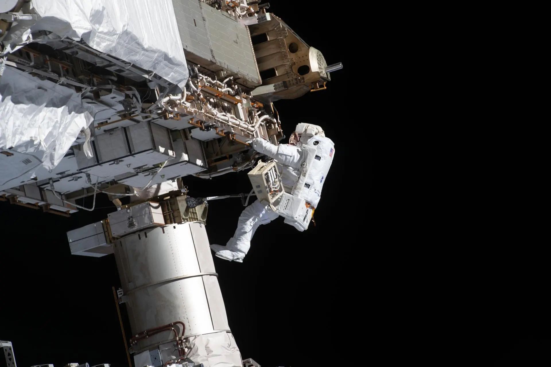 Spacewalk at the ISS.