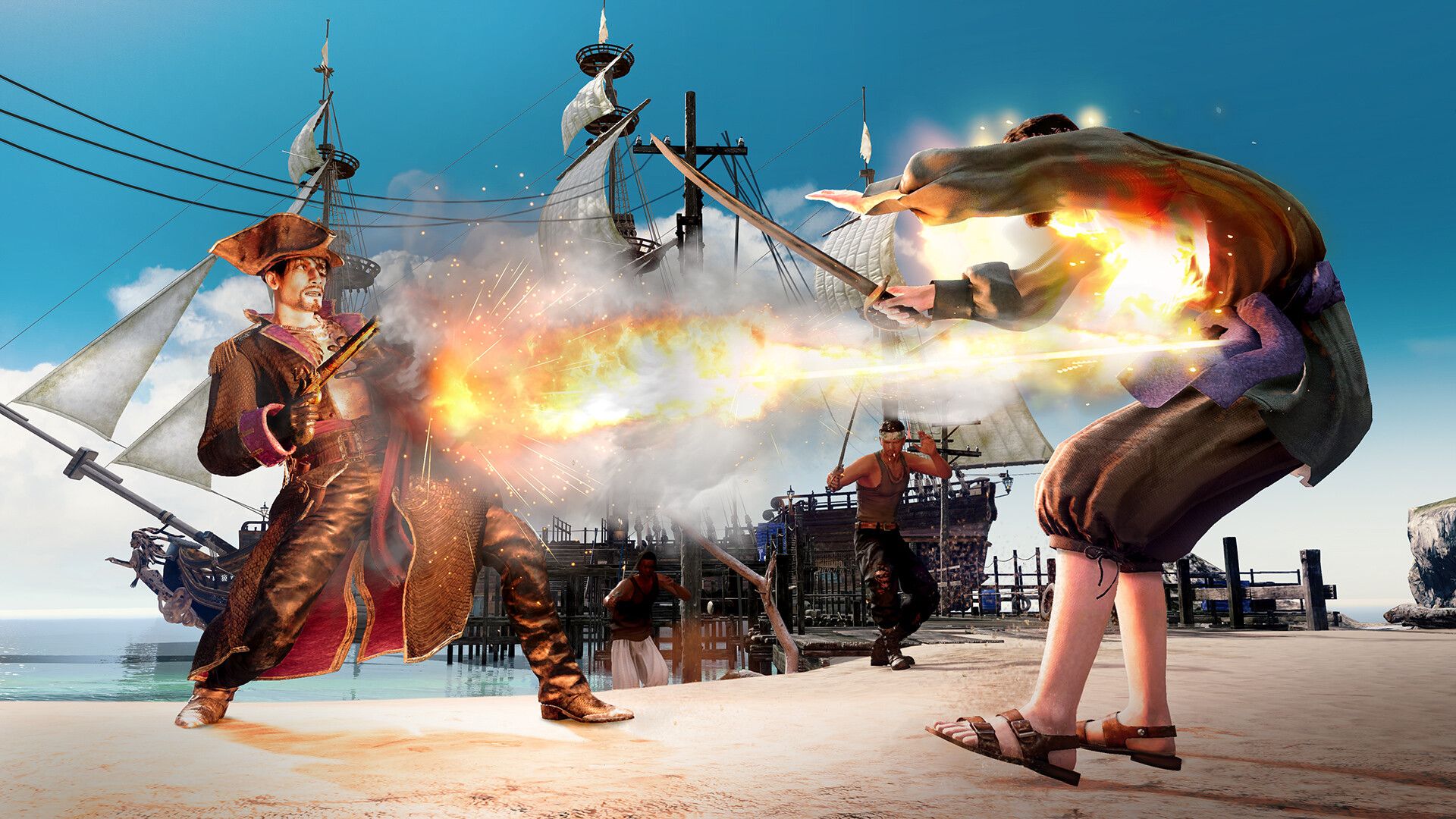 A promotional screenshot from the game 'Like a Dragon: Pirate Yakuza in Hawaii.'