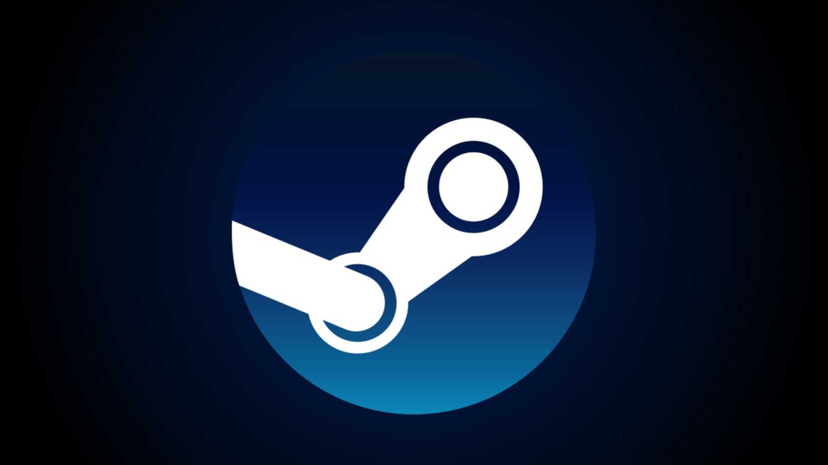 Steam Logo on blue and black background.