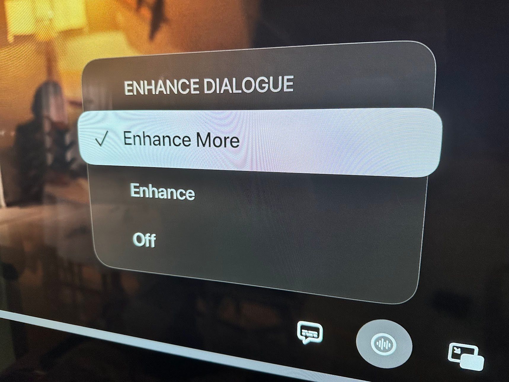 The Apple TV dialog enhancement feature.