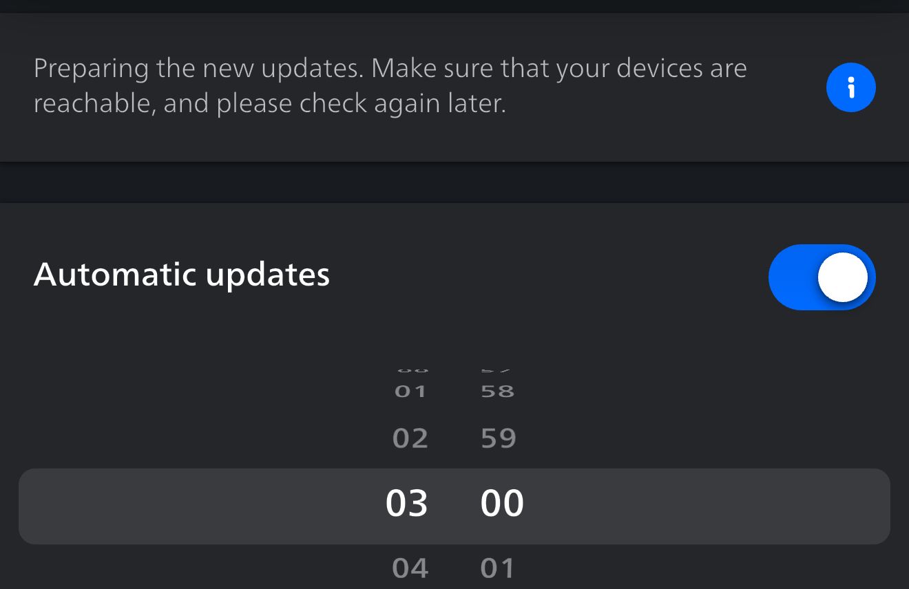 The automatic firmware updates feature in the Philips Hue app.