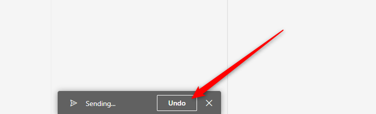 The Undo Send button at the bottom of the Message pane in new Outlook.