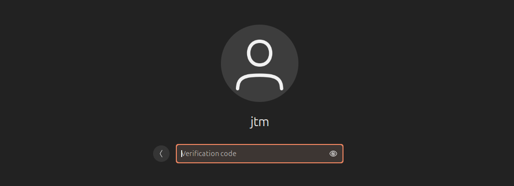 Ubuntu login screen showing prompt for authenticator code before password.