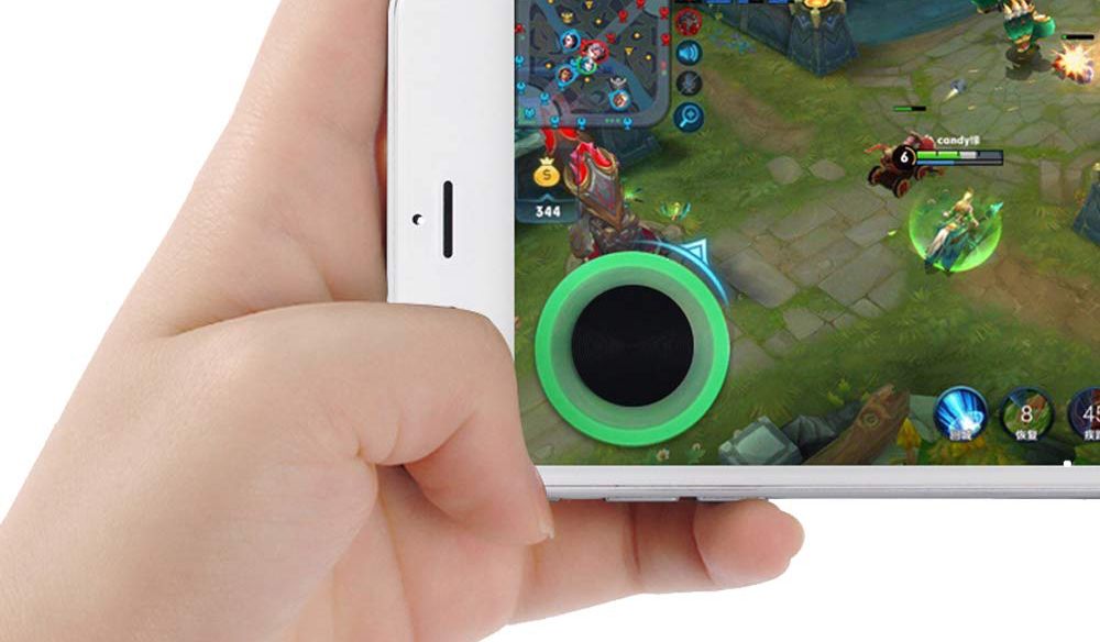 Vakili stick-on joystick for mobile gaming.