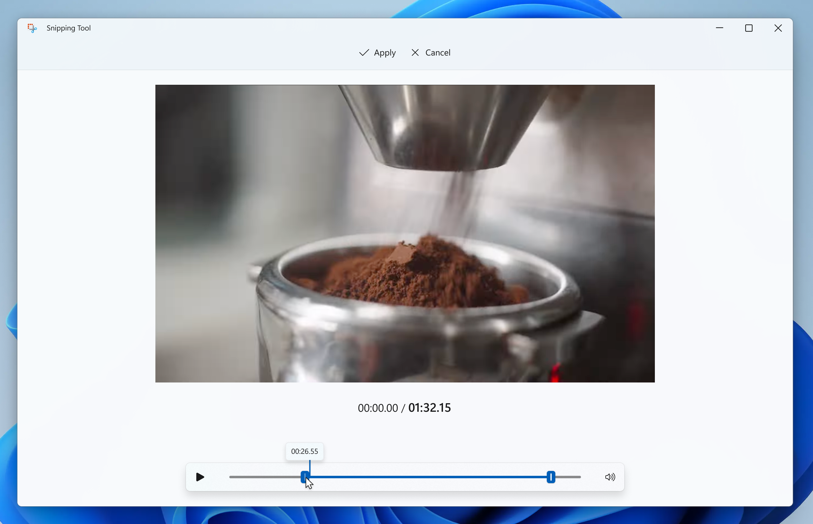 Windows Snipping Tool Showing Video Crop